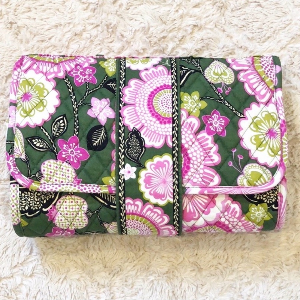 Vera Bradley Green & Pink Floral Quilted Fold-Over Diaper Pad
